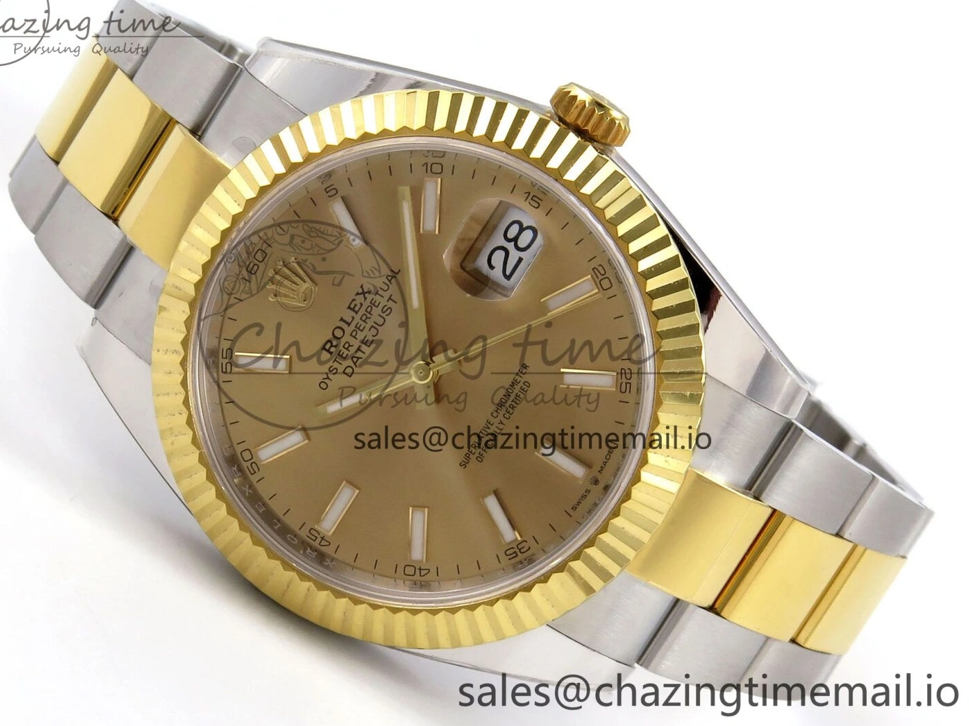 0110 Breathable DateJust 41 SS YG ARF 1:1 Best Edition 904L Steel YG Stick Dial on Oyster Bracelet SH 1260
